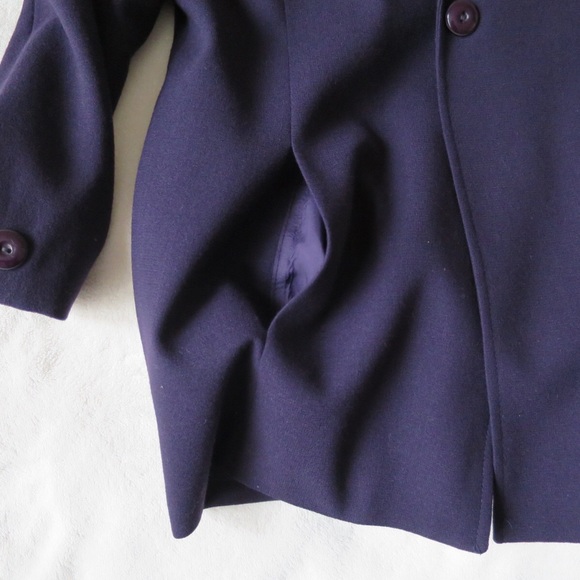 100% Wool Dark Purple Blazer - Picture 5 of 6